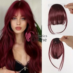 Breton din par artificial cu clips AP404 Visiniu (Burgundy) cu suvite lateral